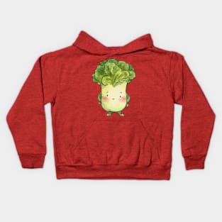 "I love Veggies" Cabbage Cute Watercolour Handmade Kids Hoodie